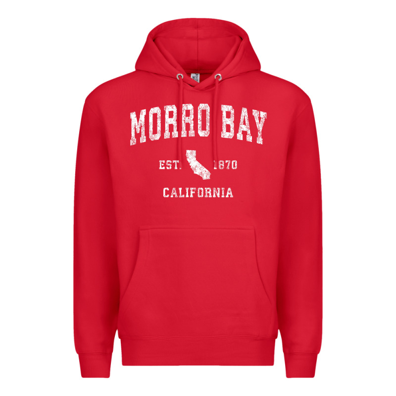 Morro Bay California Ca Vintage Athletic Sports Design Premium Hoodie by longCreatives | Teevron