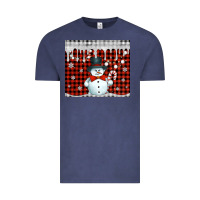 Vintage Denim christmas snowman tumbler Vintage Tee - Jasminsmagicworld