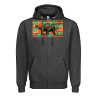 Charcoal Heather ankylosaurus sippy cup Zipper Hoodie - Artiststas