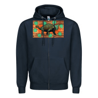Navy ankylosaurus sippy cup Zipper Hoodie - Artiststas