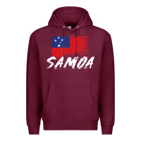 Burgundy samoan gifts   somoan flag t shirt Premium Hoodie - longCreatives