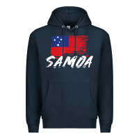 Navy samoan gifts   somoan flag t shirt Premium Hoodie - longCreatives