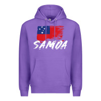 Purple samoan gifts   somoan flag t shirt Premium Hoodie - longCreatives