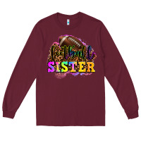 Burgundy football sister Long Sleeve Tee - OliviaCreatesArt