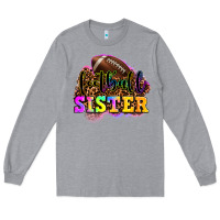 Heather Grey football sister Long Sleeve Tee - OliviaCreatesArt