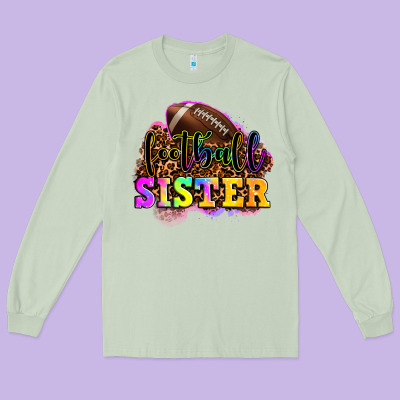 Football Sister Long Sleeve Tee Designed By Oliviacreatesart