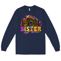 Navy football sister Long Sleeve Tee - OliviaCreatesArt