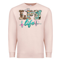 Pale Pink western nurse lpn  life Premium Sweatshirt - BarkalooDesign