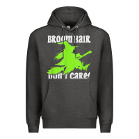 Charcoal Heather witches saying broom hair dont care halloween camper joke Premium Hoodie - longCreatives