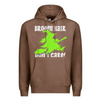 Chestnut witches saying broom hair dont care halloween camper joke Premium Hoodie - longCreatives