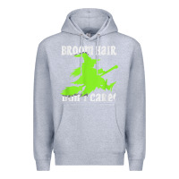 Heather Grey witches saying broom hair dont care halloween camper joke Premium Hoodie - longCreatives