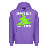 Purple witches saying broom hair dont care halloween camper joke Premium Hoodie - longCreatives