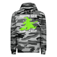 Slate Camo witches saying broom hair dont care halloween camper joke Premium Hoodie - longCreatives