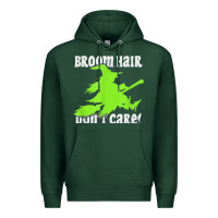Sports Green witches saying broom hair dont care halloween camper joke Premium Hoodie - longCreatives