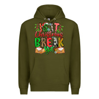 Army Green Is It Christmas Break Yet Premium Hoodie - CowhideDigitalArt