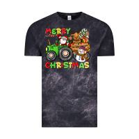 Cloud Black merry christmas crew tractor Vintage Tee - CowGirlArtShop