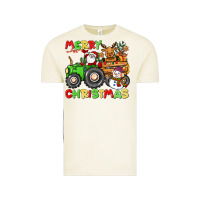 Merry Christmas Crew Tractor Vintage Tee | Teevron