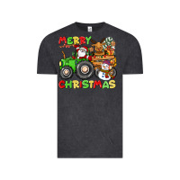 Vintage Black merry christmas crew tractor Vintage Tee - CowGirlArtShop
