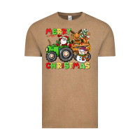 Vintage Coffee merry christmas crew tractor Vintage Tee - CowGirlArtShop