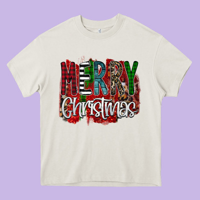 Merry Christmas Buffalo Plaid Leopard Heavy Core Tee Designed By Bettercallsaul