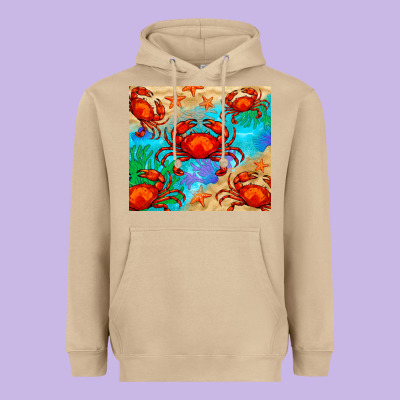 Crab Heavyweight Hoodie Designed By Barkaloodesign