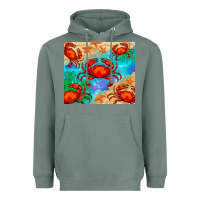 Sage crab Heavyweight Hoodie - BarkalooDesign