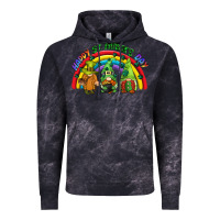 Cloud Black Happy St. Patrick's Day rainbow gnomes Vintage Hoodie - CowGirlArtShop