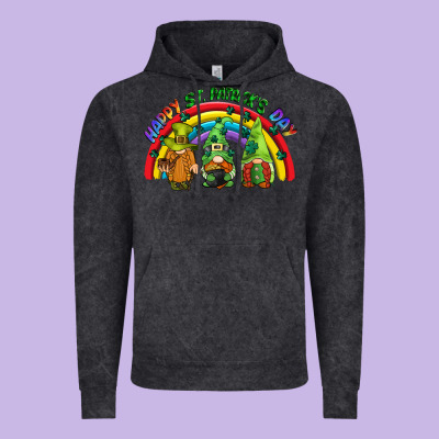 Happy St. Patrick's Day Rainbow Gnomes Vintage Hoodie Designed By Cowgirlartshop