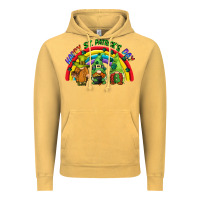 Vintage Mustard Happy St. Patrick's Day rainbow gnomes Vintage Hoodie - CowGirlArtShop