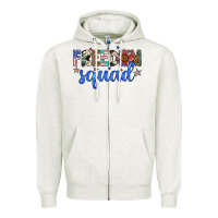 Oatmeal Heather freedom squad Zipper Hoodie - Artiststas