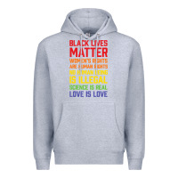 Heather Grey Black Lives Matter List Premium Hoodie - longCreatives
