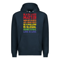 Navy Black Lives Matter List Premium Hoodie - longCreatives