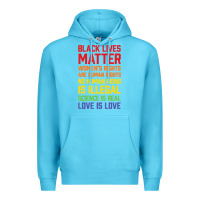 Ocean Blue Black Lives Matter List Premium Hoodie - longCreatives