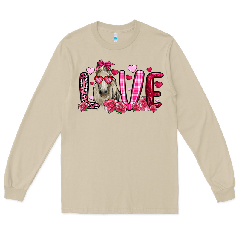 Valentines Day Love Horse Long Sleeve Tee by OliviaCreatesArt | Teevron