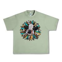 Oil Green baby cow with sunflower Urban Heavy Tee - RanaPortraitStore