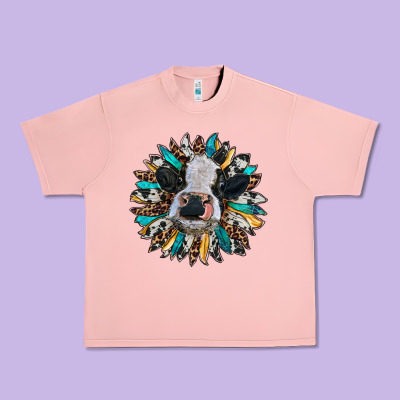 Baby Cow With Sunflower Urban Heavy Tee Designed By Ranaportraitstore