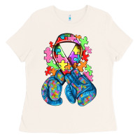 Bone autism awareness with boxing gloves Ladies Tee - NancyCooperArtShop