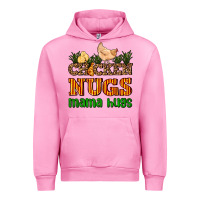 Fuchsia Pink chicken nugs mama hugs Urban Hoodie - AdoDesignShop