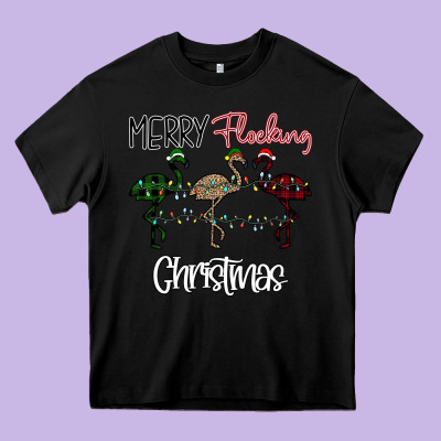 Merry Flocking Christmas Heavy Core Tee Designed By Bettercallsaul