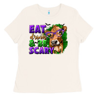 Bone Eat Drink and Be Scary with Halloween Ladies Tee - texasbilliewilder
