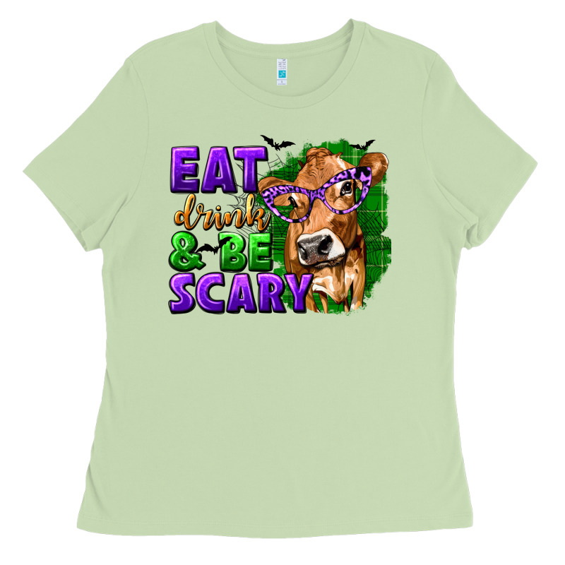 Eat Drink And Be Scary With Halloween Ladies Tee by texasbilliewilder | Teevron