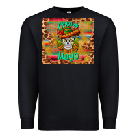 Black cinco de mayo sombrero skull Premium Sweatshirt - BarkalooDesign