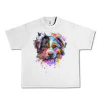 Lunar Rock Splash Art Australian Shepherd   Aussie Lover Gifts Urban Heavy Tee - longCreatives