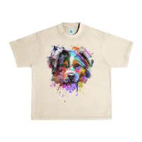Sandshell Splash Art Australian Shepherd   Aussie Lover Gifts Urban Heavy Tee - longCreatives
