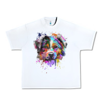 White Splash Art Australian Shepherd   Aussie Lover Gifts Urban Heavy Tee - longCreatives