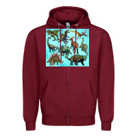 Burgundy dinosaurs tumbler Zipper Hoodie - Artiststas