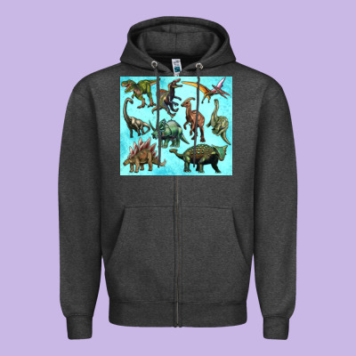 Dinosaurs Tumbler Zipper Hoodie Designed By Artiststas