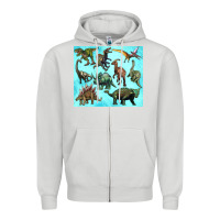 Dove Grey dinosaurs tumbler Zipper Hoodie - Artiststas