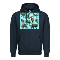 Navy dinosaurs tumbler Zipper Hoodie - Artiststas