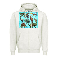 Oatmeal Heather dinosaurs tumbler Zipper Hoodie - Artiststas